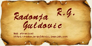 Radonja Guldović vizit kartica